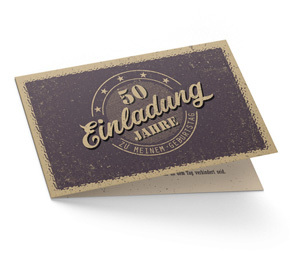 Einladung zum 50. Geburtstag Retro