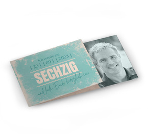 Einladung zum 60. Geburtstag Türkis Vintage