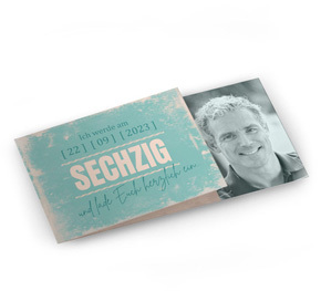 Einladung zum 60. Geburtstag Türkis Vintage
