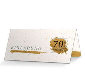 Einladung zum 70 Geburtstag Glitter