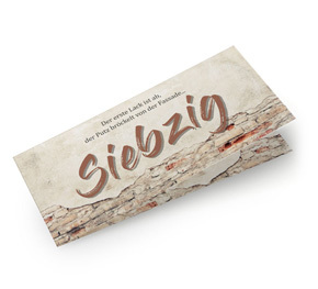 Einladungskarte zum 70. Geburtstag Rustikal