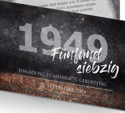 Einladung zum 75. Geburtstag Jahreszahl