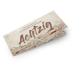 Einladungskarte zum 80. Geburtstag Rustikal