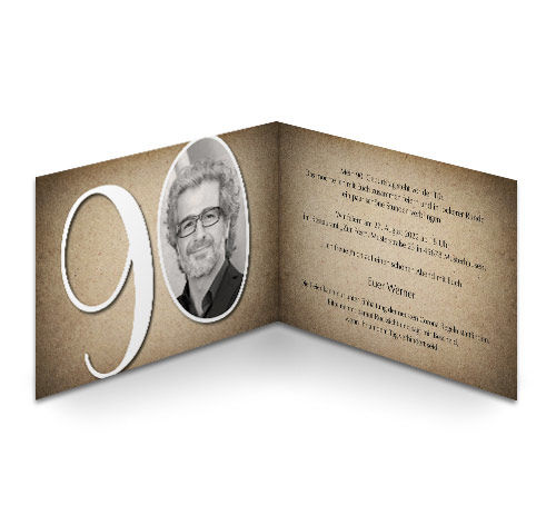 Einladung zum 90. Geburtstag Vintage