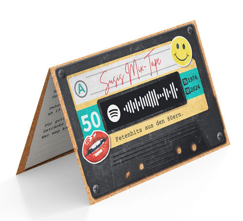 Einladung zum Geburtstag mit Spotify-Code