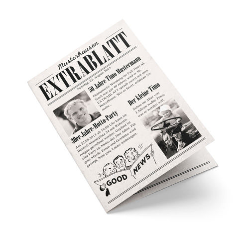 Einladung zum Geburtstag Alte Zeitung
