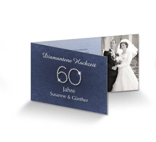 Einladung zur Diamantenen Hochzeit 'Vintage'