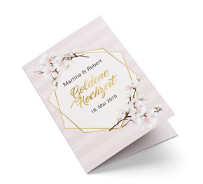 Einladung zur Goldenen Hochzeit Frühlingsblüten