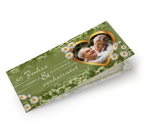 Einladung zur Goldenen Hochzeit Gänseblümchen