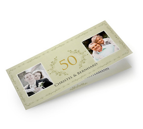 Einladung zur Goldenen Hochzeit Vintage Grün