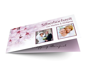 Einladungskarte Silberhochzeit Sacura