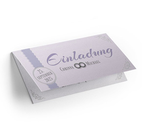 Einladung zur Silbernen Hochzeit Violett-Silber