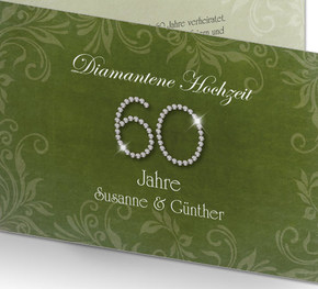 Einladungskarte Diamantene Hochzeit Romantisch