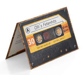 Einladungskarte 30. Geburtstag Retro Kassette