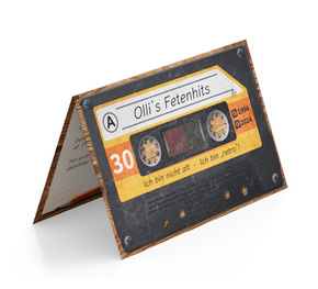 Einladungskarte 30. Geburtstag Retro Kassette