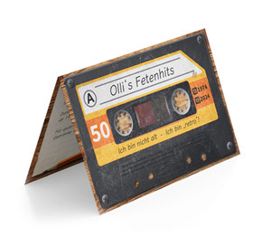 Einladung 50. Geburtstag Retro Kassette