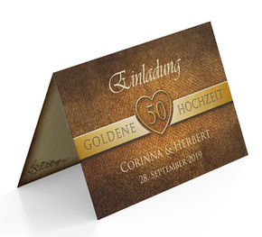 Einladungskarte Goldene Hochzeit '50 Jahre zusammen'