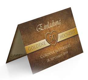 Einladungskarte Goldene Hochzeit 50 Jahre zusammen
