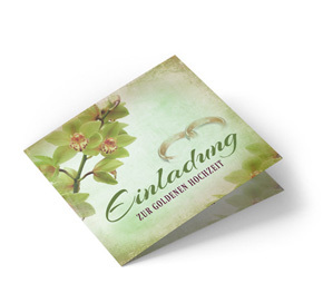 Einladungskarte Goldene Hochzeit Orchideen