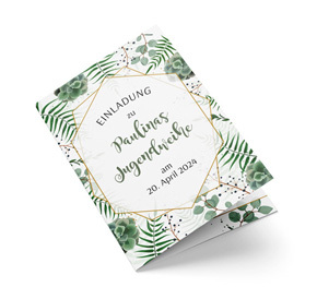 Einladungskarte Jugendweihe Greenery