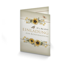 Einladungskarte Konfirmation Sonnenblume