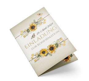 Einladungskarte Konfirmation Sonnenblume