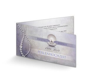 Einladungskarte Perlenhochzeit