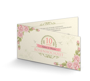 Einladungskarte Rosenhochzeit