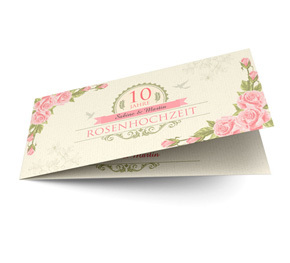 Einladungskarte Rosenhochzeit