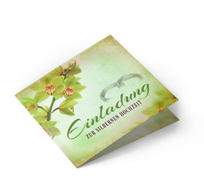 Einladungskarte Silberhochzeit Orchideen