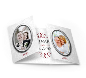 Einladungskarte Silberhochzeit Vintage