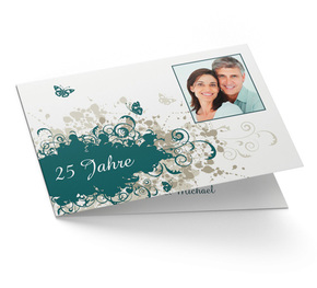 Einladung Silberhochzeit Vintage Herbst