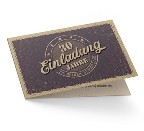 Einladungskarte zum 30. Geburtstag Retro