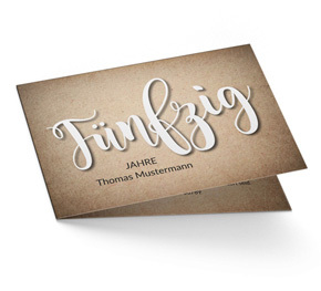 Einladungskarte zum 50. Geburtstag Vintage