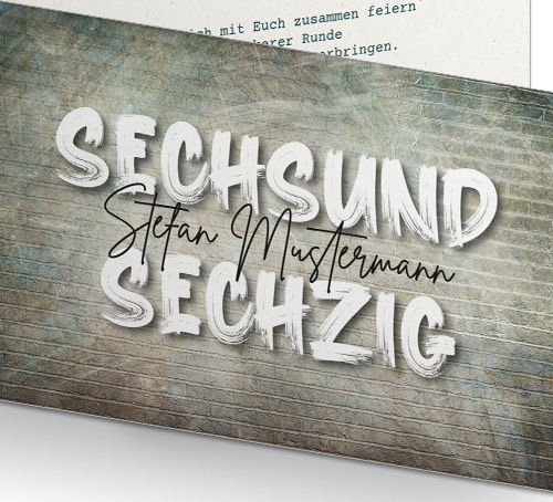 Einladungskarte zum 66. Geburtstag Schnapszahl