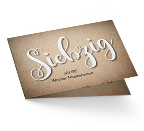 Einladung zum 70. Geburtstag Vintage