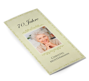 Einladungskarte zum 70 Geburtstag Vintage Grün