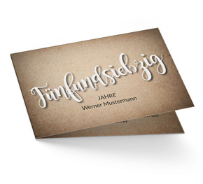 Einladungskarte zum 75. Geburtstag Vintage