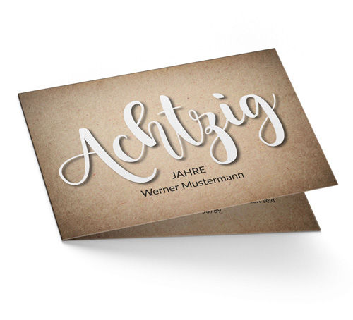 Einladungskarte zum 80. Geburtstag Vintage