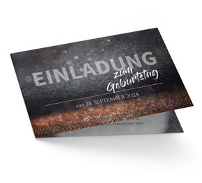 Einladungskarte zum Geburtstag Glimmer