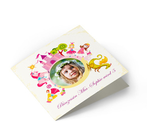 Einladungskarte zum Kindergeburtstag Prinzessin