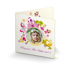 Einladungskarte zum Kindergeburtstag Prinzessin