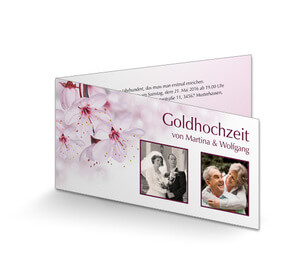 Einladung zur Goldhochzeit Sacura