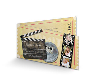 Einladungskarte zur Silberhochzeit Cinema