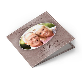 Einladungskarte zur Silberhochzeit Gold Modern