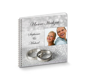 Gästebuch Hochzeit Seide-Silber