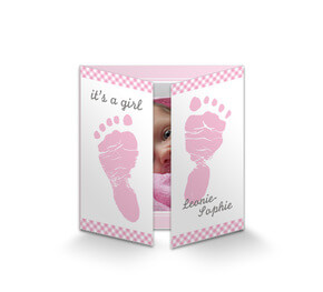Geburtskarte Footprints Baby Girl