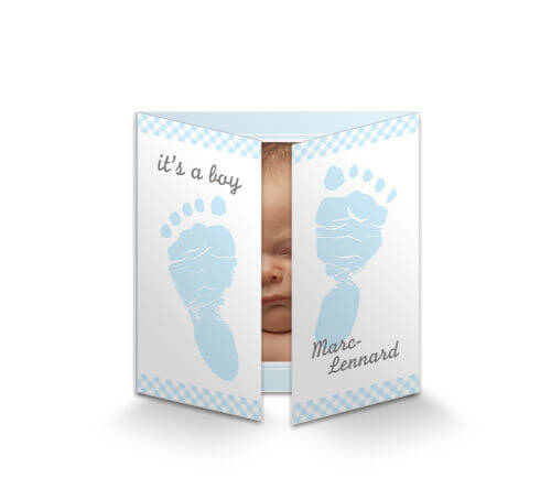 Geburtskarte Footprints Baby Boy