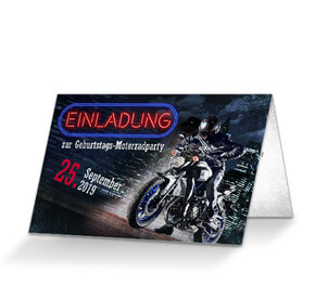 Motorrad Biker Geburtstag Einladung