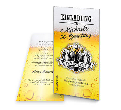 Einladung zum Sommerfest-Oktoberfest, Einzelkarte auf feinem Papier